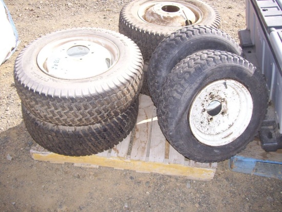 Pallet of (4) 27x8.50-15 Tires and Rims,