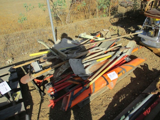 Pallet of Misc Items, Including Shovels,