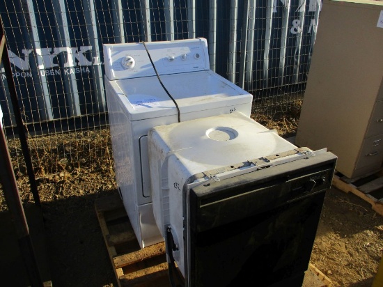Kenmore Dryer, and Hotpoint Dishwasher.