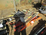 Pallet of Misc Items, Including Shovels,