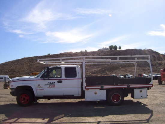 Chevrolet 3500 Duramax Extended Cab Flatbed Truck,