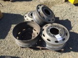 (4) Aluminum Wheels, Fits Truck Tractors.