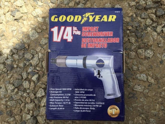 Goodyear 1/4" Pneumatic Impact Screw Driver.