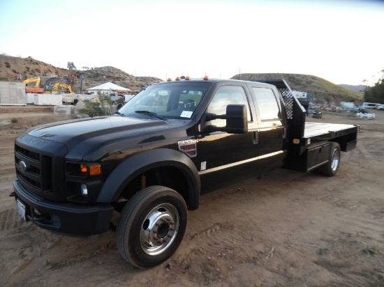 2008 Ford F550XL Crew Cab Flatbed Truck,