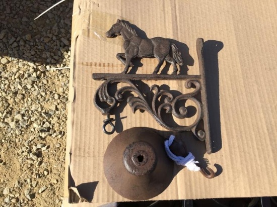 Unused Wall Mount Cast Iron Door/Dinner Bell.