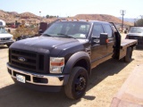 2008 Ford F450XL Crew Cab Flatbed Truck,