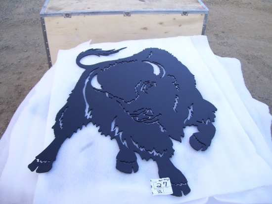 Unused 32" Metal Buffalo Wall Hanging.