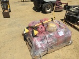 Pallet of Misc Gas Cans, and Halogen Light.