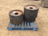 Pallet of (5) 33x6x8 Solid Tires & Rims.