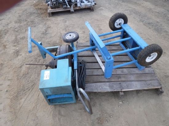 Pallet of Drain Snake and Cart.