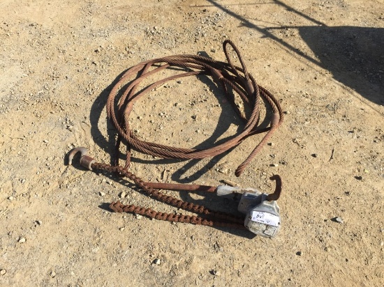Winch & (2) Cable Slings.