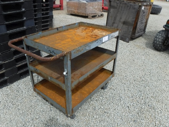 43" x 24" 3-Tiered Metal Cart.