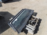 Pallet of (2) Camper Shell Windows & Misc Hitch.