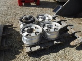 Pallet of (4) Rims & Hub Cap Covers.