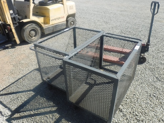 (2) Metal Mesh Enclosed Carts.