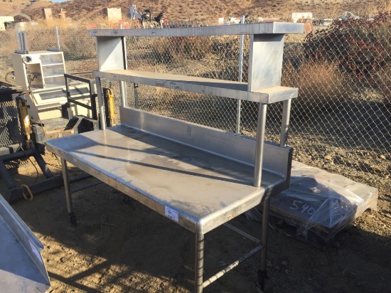 70" x 30" x 64" Stainless Steel Counter w/Shelves,