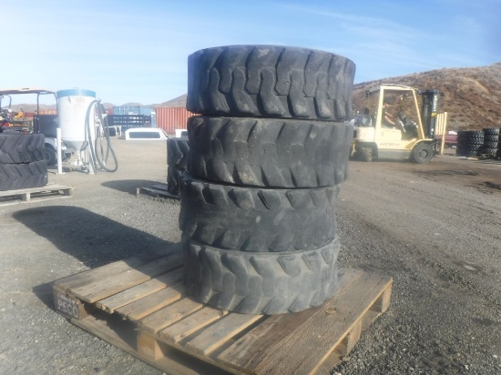 (4) Supermax 10-16.5NHS Skid Steer Tires & Rims.
