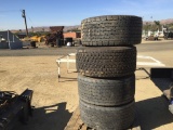 Pallet of (4) 445/50 R22.5 Tires & Rims.