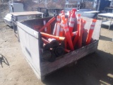 Box of Misc Delineator Bottoms, Road Safety Cones.