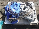 Pallet of Slings, and Cable Hooks.