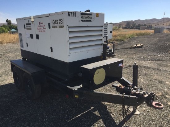 Atlas Copco QAS78 65 KW / 85 KVA Generator,