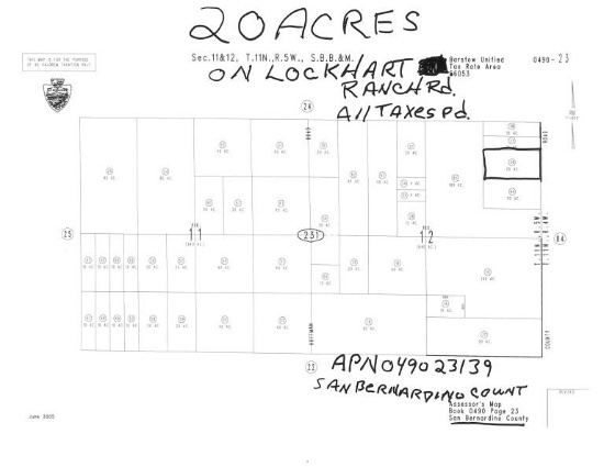 20 Acre Vacant Parcel in San Bernardino County,