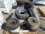 Pallet of Misc Solid Tires & Rims,