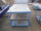 3' x 3' x 2' 2-Tiered Wood and Metal Cart,