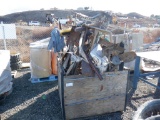 Pallet Box of Misc Yard Tools, Including Rakes,