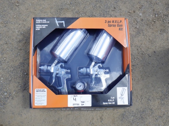 Unused 2020 3-Piece HVLP Pneumatic Spray Gun Kit.