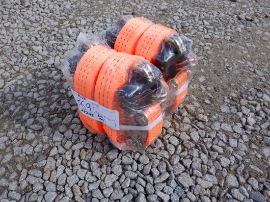 (4) Unused 2020 1.5" x 27' Rachet Cargo Straps,