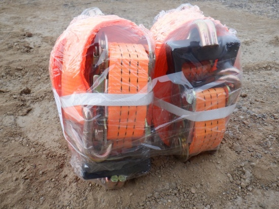 (4) Unused 2020 1 1/2" x 27' Ratchet Cargo Straps,