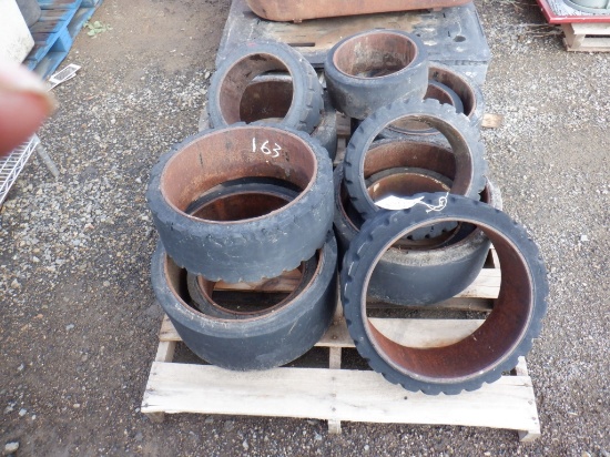 Pallet of Misc Solid Tires & Rims,