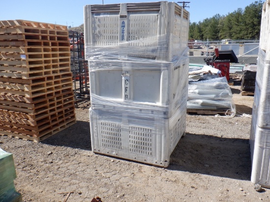 (3) 44" x 44" x 24" Plastic Crates.
