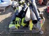 Pallet of Ryobi Gas/Battery-Powered Blowers.