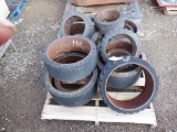 Pallet of Misc Solid Tires & Rims,