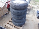 (5) ST205/75R14 Trailer Tires & Rims