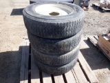 (4) Dunlop 245/70R19.5 Tires & Rims.