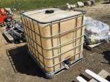 250 Gallon Plastic Container in Cage.