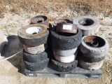 Pallet of Misc Solid Tires & Rims,