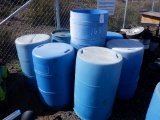 (8) 55-Gallon Plastic Drums,