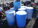 (7) 55-Gallon Plastic Drums,