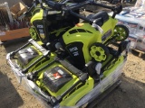 Pallet of Ryobi Battery Powered Snow Blowers.
