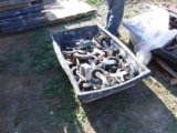 Plastic Tub of Misc Hard Rubber Scaffolding Wheels