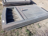 9' Bi-Parting Arched Wooden Gates w/Glass Inserts.
