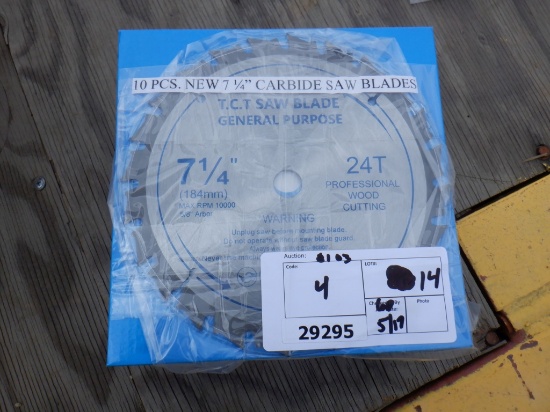 (10) Unused 2020 7 1/4" Carbide Saw Blades.