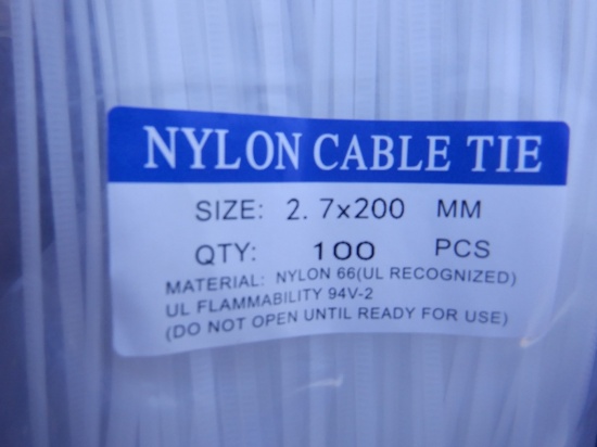 (2) Boxes of 2.7 x 200M Nylon Cable Ties.