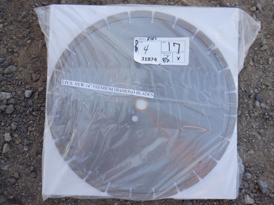 (3) Unused 2021 14" Premium Diamond Blades.