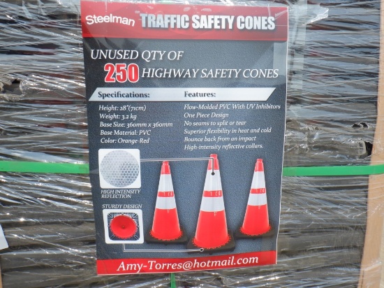(Approx 250) Unused 2021 Safety Highway Cones.