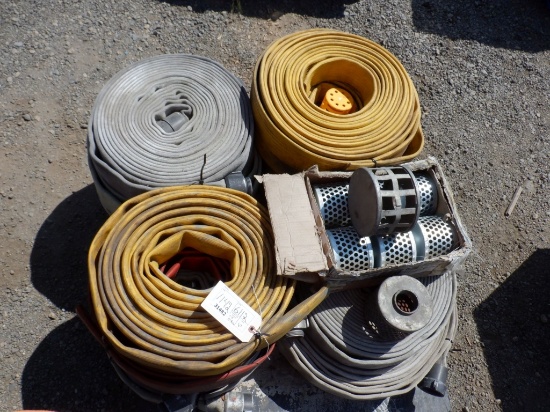 Pallet of Misc Fire & Discharge Hoses,